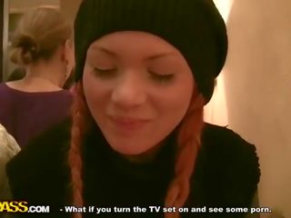 Redhead prostitute in public toilet fuck clip