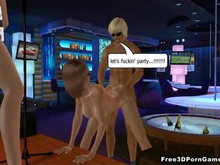 Marvellous 3D cartoon blonde stripper gets fucked hard